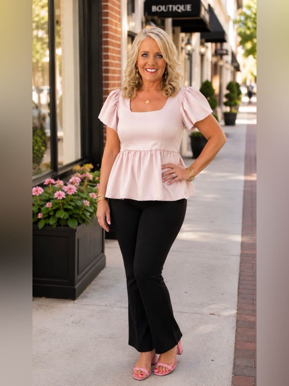 Express Blush Babydoll Top Medium
